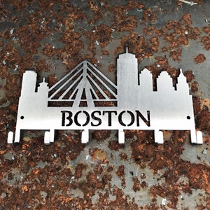 Boston Skyline Key Hooks: Stainless Steel Novelty Gift
