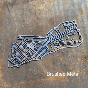 Key West kaart metalen muur kunst