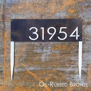 Stainless Steel Address Sign with Stakes Custom Address Sign Yard Address Sign image 4