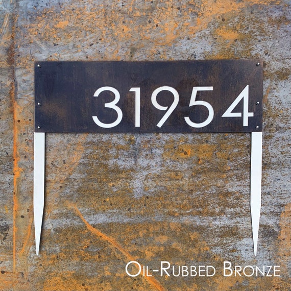 Stainless Steel Address Sign with Stakes | Custom Address Sign | Yard Address Sign