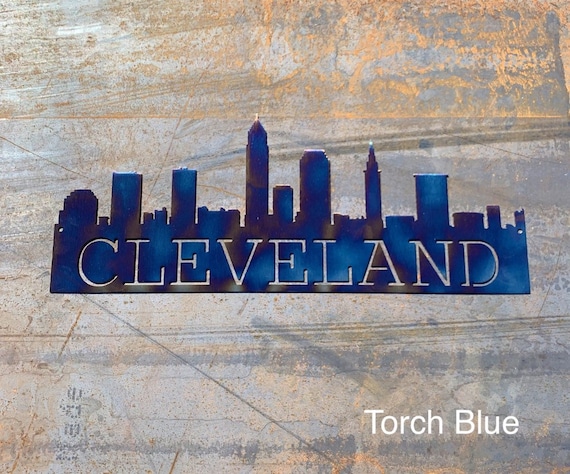 Metal Cleveland Skyline | Cleveland Art | Cleveland Gift | Housewarming Gift | Metal Skyline | Made In Ohio |  Metal Skyline | Steel Art