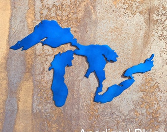 Great Lakes Metal Wall Art | Michigan Art | Fathers Day Gift