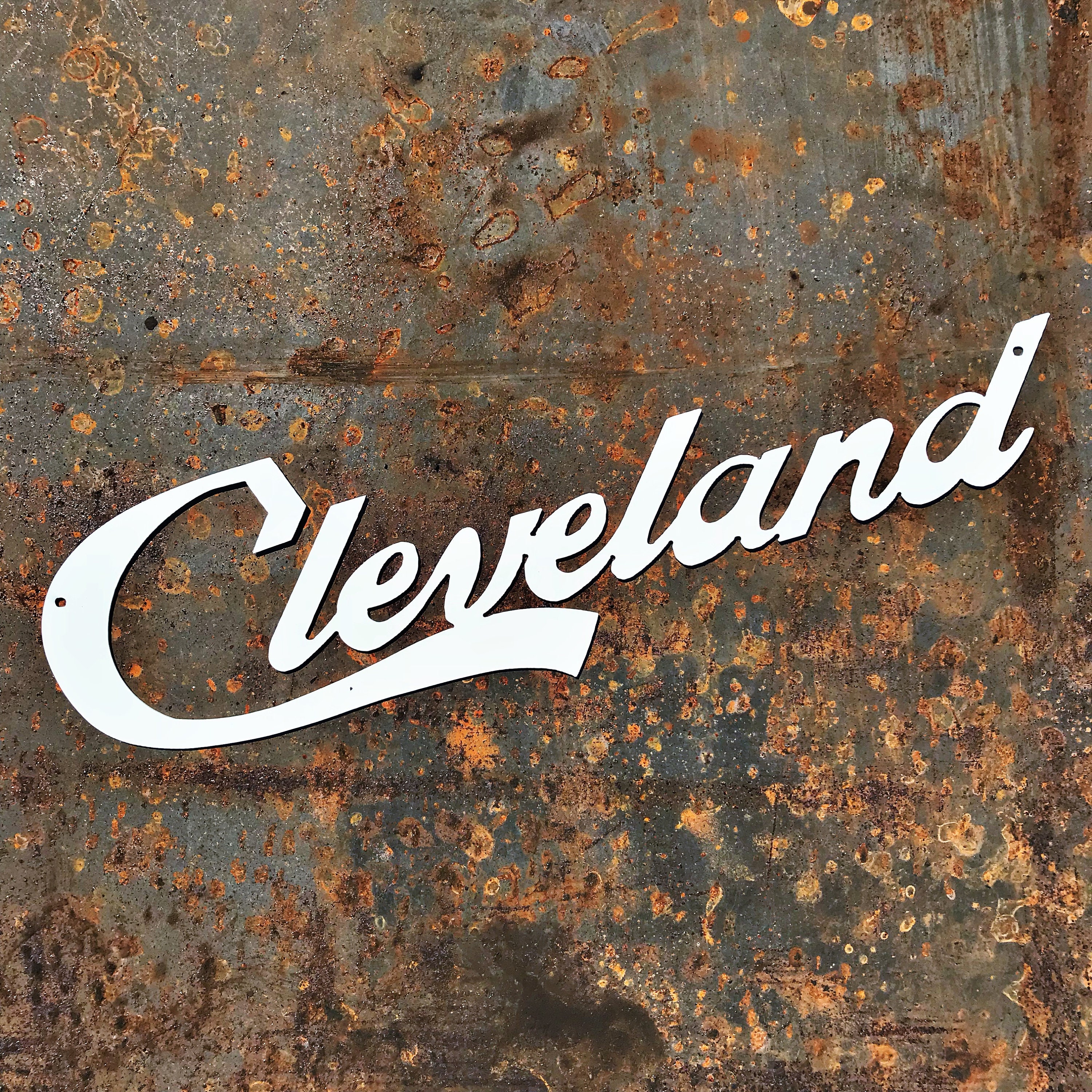 Cleveland Script Metal Wall Art Etsy
