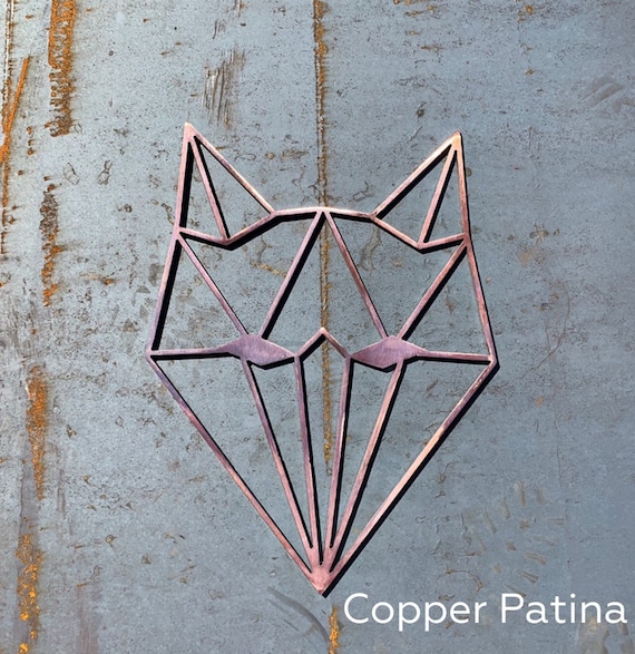 Geometric Animals Metal Wall Art | Geometric Wolf | Geometric Bear | Geometric Fox | Rustic Nursery Decor