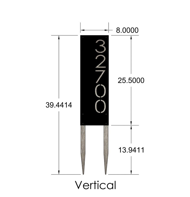 Stainless Steel Address Sign with Stakes Custom Address Sign Yard Address Sign image 6