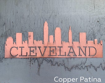 Cleveland Skyline | Cleveland Art | Cleveland Gift | Housewarming Gift | Metal Skyline | Made In Ohio |  Metal Skyline | Steel Art