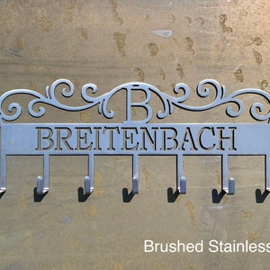 Personalized Stainless Steel Coat Hooks: Custom Family Name Wall Decor