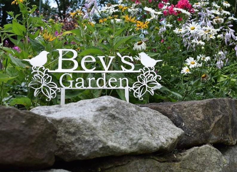 Custom Metal Garden Stakes Custom Garden Sign Mother's Etsy
