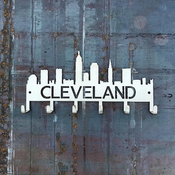 Cleveland Key Hooks | Unique Cleveland Gift | Stainless Steel Key Hooks | Cleveland Skyline