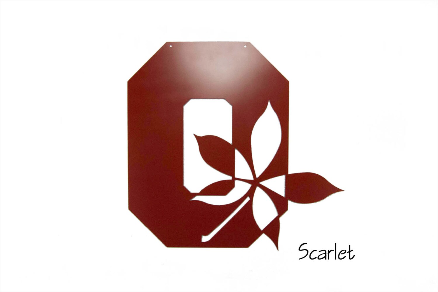 Ohio State O with Buckeye Leaf Ohio State Metal Wall Art Etsy