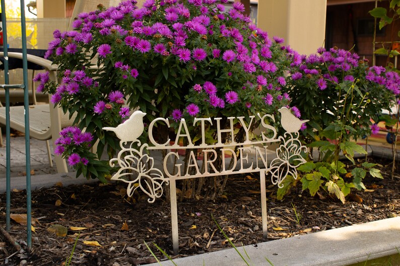Custom Metal Garden Stakes Custom Garden Sign Mother's Etsy