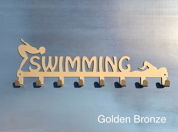 Swim Medal Display Hooks | Metal Swim Display Hooks | Gift for Swimmer