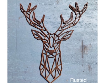 Geometric Deer Metal Wall Art | Geometric Animals | Modern Deer Head | Deer Wall Hanging | Rustic Nursery Decor |