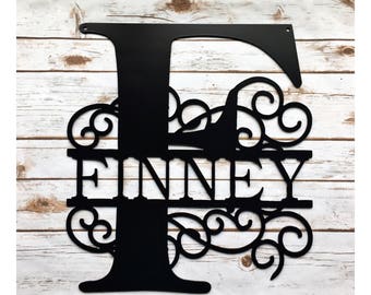 Metal Monogram with Last Name | 11th Wedding Anniversary Gift | Custom Wedding Gift