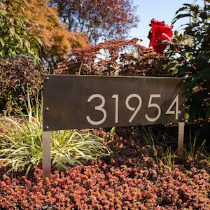 Stainless Steel Address Sign with Stakes Custom Address Sign Yard Address Sign image 3