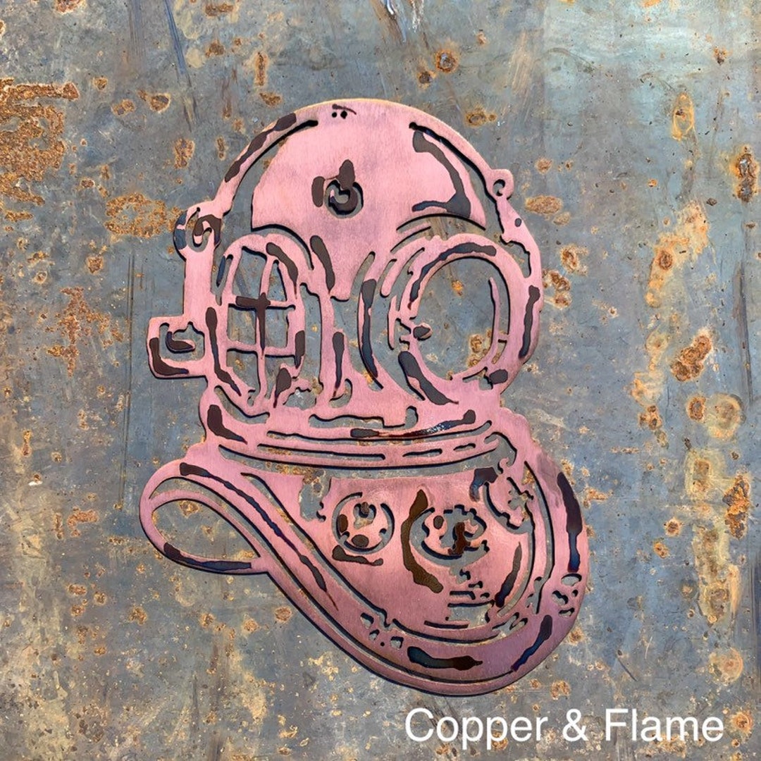 Dive Helmet Wall Art Nautical Art Metal Art Gift for Diver Beach House