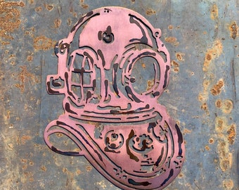 Dive Helmet Wall Art | Nautical Art | Metal Art | Gift For Diver | Beach House Decor | Ocean Decor | Under the Sea