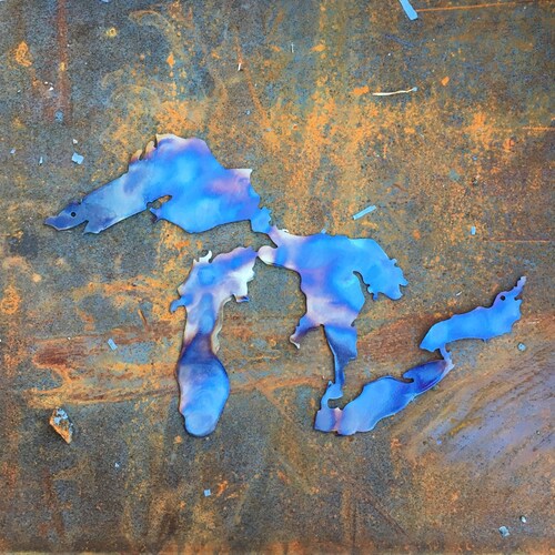 Great Lakes Metal Wall Art Michigan Art Etsy
