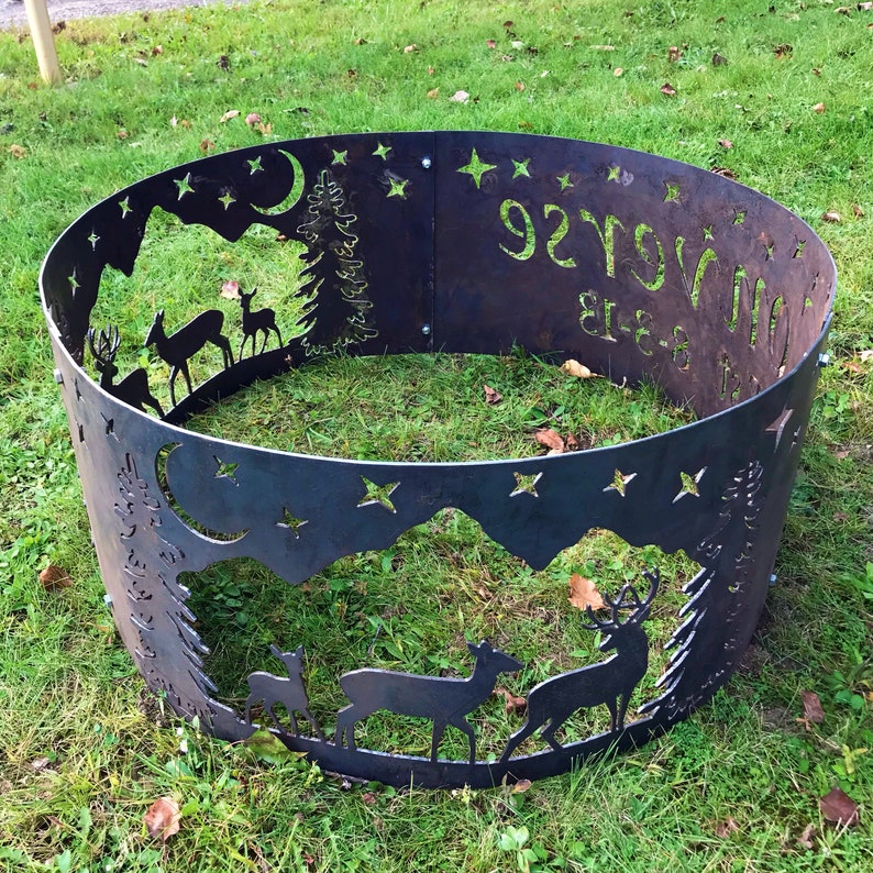 Personalized Fire Ring Metal Fire Pit Custom Steel Fire Etsy Canada
