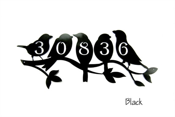 Perched Birds Address Sign | Metal Birds Home Address Sign | Custom Address Sign | Metal House Number