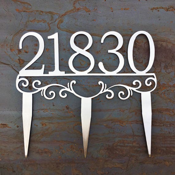 Address Stakes | Stainless Steel Address | Lawn Address Sign | Stainless Steel Address Marker