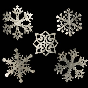 Metal Snowflake Set: Stainless Steel Christmas Decor