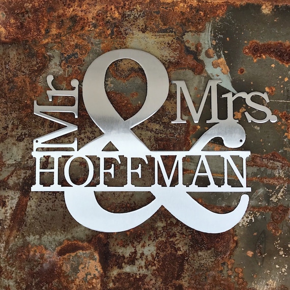 Personalized Mr. & Mrs. Sign with Last Name| Custom Metal Name Sign | Custom Wedding Gift | 11th Anniversary Gift