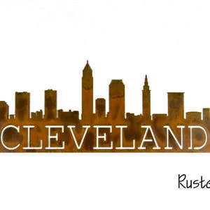Cleveland Skyline Cleveland Art Cleveland Gift Housewarming Gift Metal Skyline Made In Ohio Metal Skyline Steel Art image 4