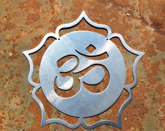 Mandala | Om Lotus Metal Wall Hanging | Yoga Art