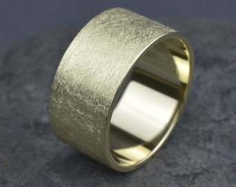 Goldring, Bandring 8kt Gold, Eismatt 6, 8, 10 mm Breit | Kostenlose Gravur personalisiert