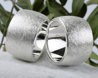 Partner rings/wedding rings made of 925 silver | 14mm wide | Personalized Frosted Friendship Rings