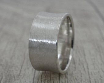 Bandring (10 mm) aus 925er Silber, Trauring | Mit Gravur personalisiert