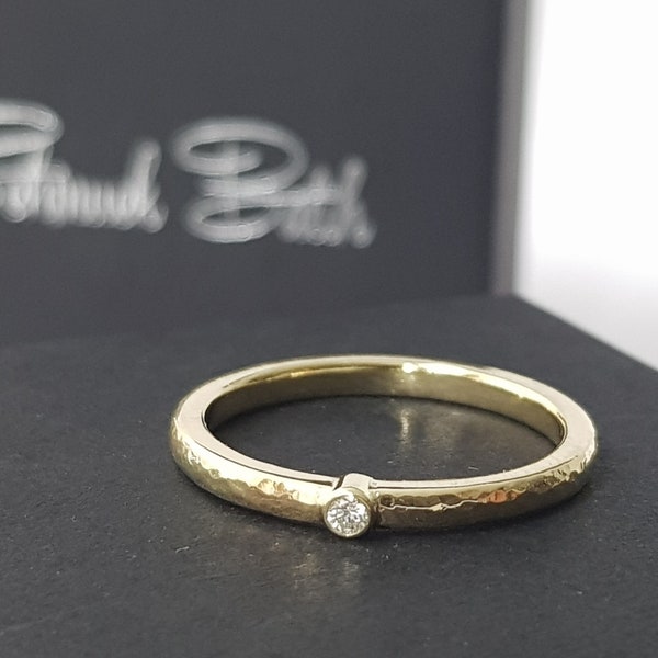 Damenring | Goldring mit Edelstein | Verlobungsring aus 14 kt. Gelbgold Valentinstag Geschenk