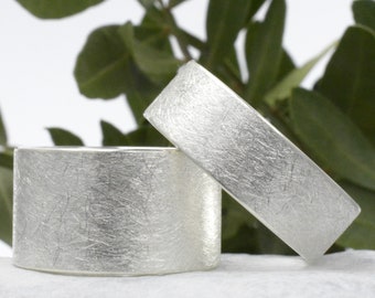 Eheringe Partnerringe aus 925 Silber  8 und 12 mm breit eismatt kostenlose Gravur