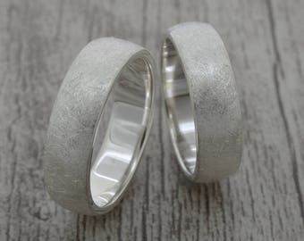 Attractive handmade partner rings / wedding rings made of 925 silver friendship rings