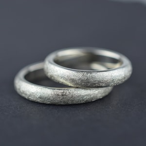 Wedding rings made of 925 silver matt | 4 mm wide | Wedding rings made of silver friendship rings
