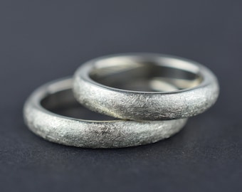 Wedding rings made of 925 silver matt white | 4mm wide | Silver Wedding Rings Friendship Rings