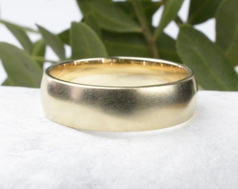 Band ring made of 8 kt. yellow gold | 4 mm wide with structure | gold ring
