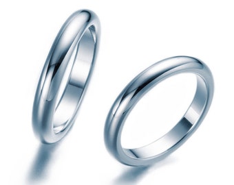 Alianzas de boda de plata 925 | 3,5 mm de ancho | anillos de amistad brillantes
