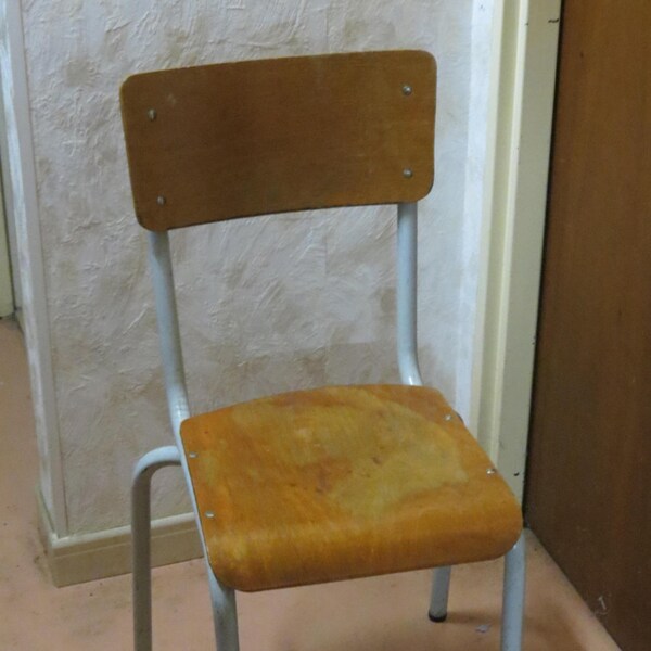 Vintage French, Old school chair, office, industrial 1950