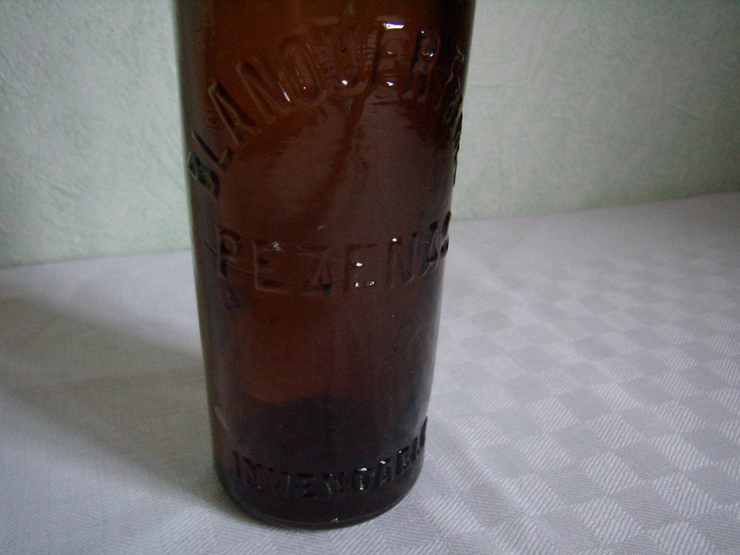 Rare Bouteille de Bière en Verre Brun, Vintage Français, Fermeture Métal et Porcelaine, Ancienne Biè