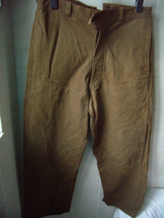 French Vintage Brown Waterproof Work Trousers Train Driver - Etsy