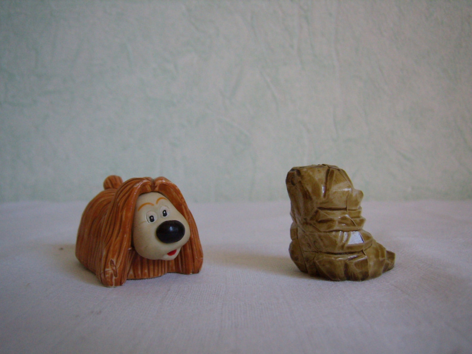 2 Figurines Miniature Dog Pollux Child Plastic Toy Vintage Etsy