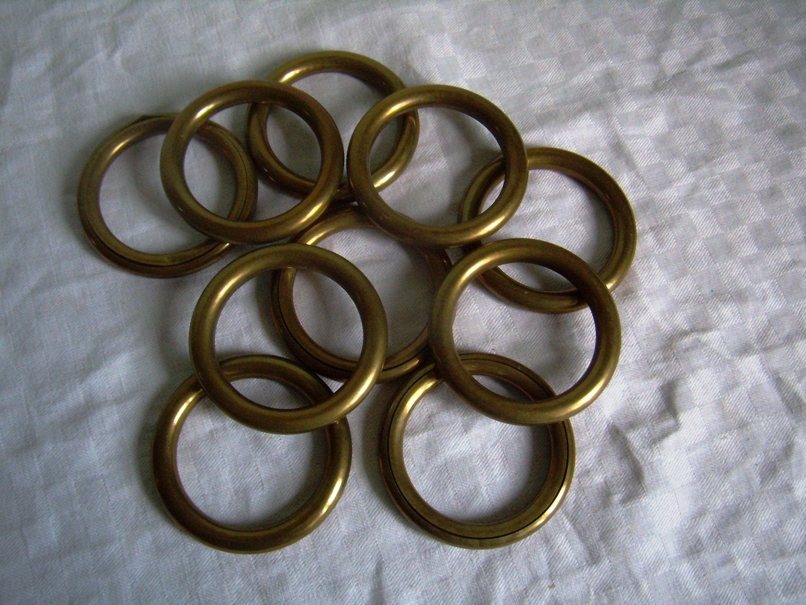 Vintage, Antique, Anneaux de Rideaux en Laiton, Lot 12 Pièces, Made in France