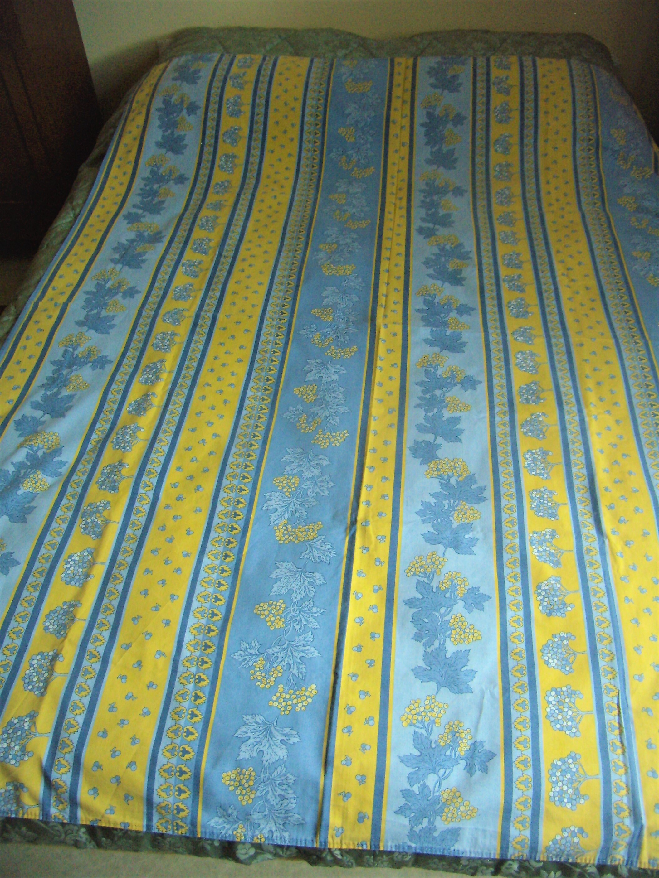 Nappe Provençale, Tissu Coton et Polyester, Bleu Jaune, Français Classique, Home Décor, Déjeuner sur