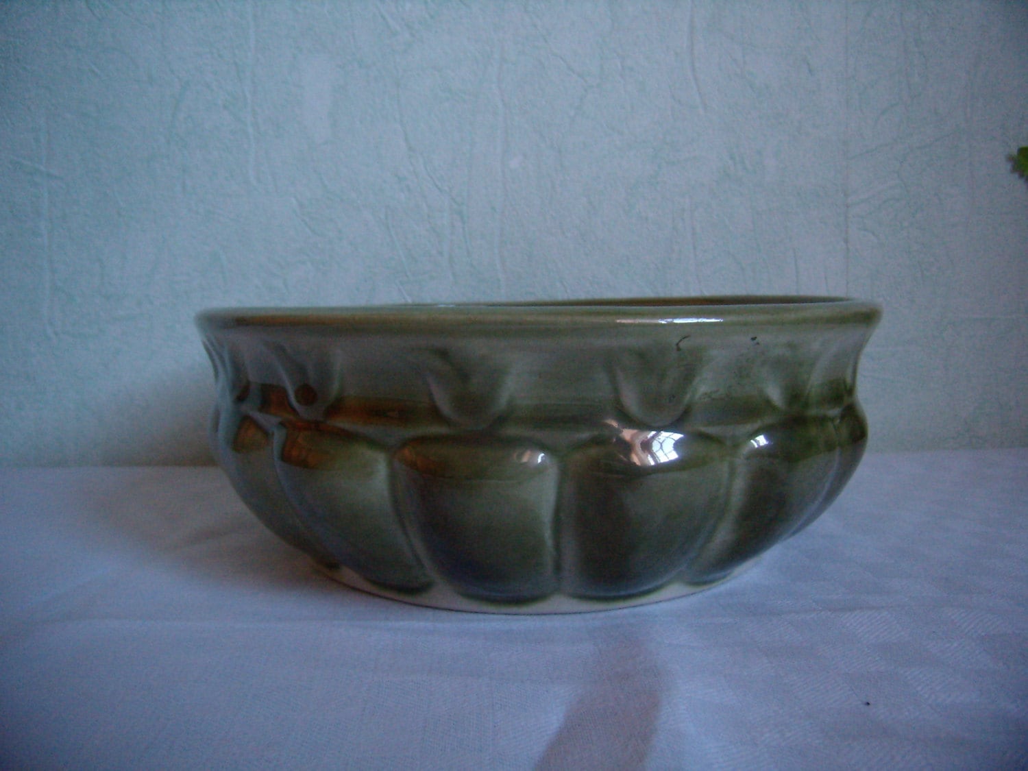 Coupe à Fruits, Saladier, Jatte, Bol, Salade de Céramique, Émaillée, Coupe Verte, ,