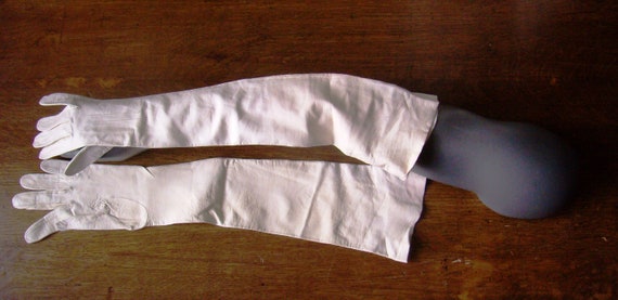 Long evening gloves, long wedding gloves, pair of