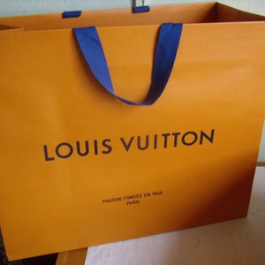 Louis Vuitton Orange Shopping Bag & Blue Ribbon