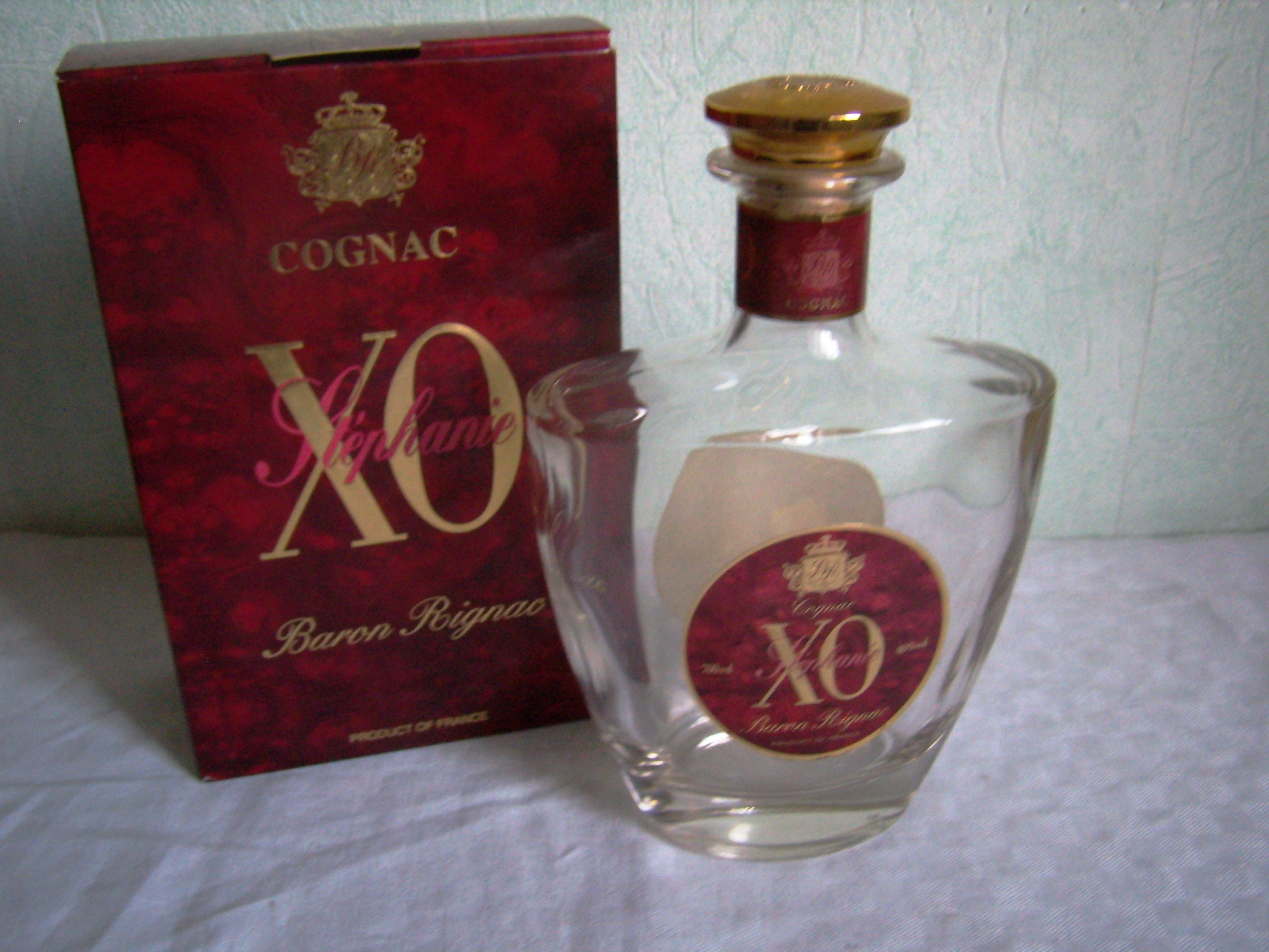 Carafe à Cognac , Verre Lourd Vintage, Ovale avec Bouchon Doré, Capacité de 70Cl