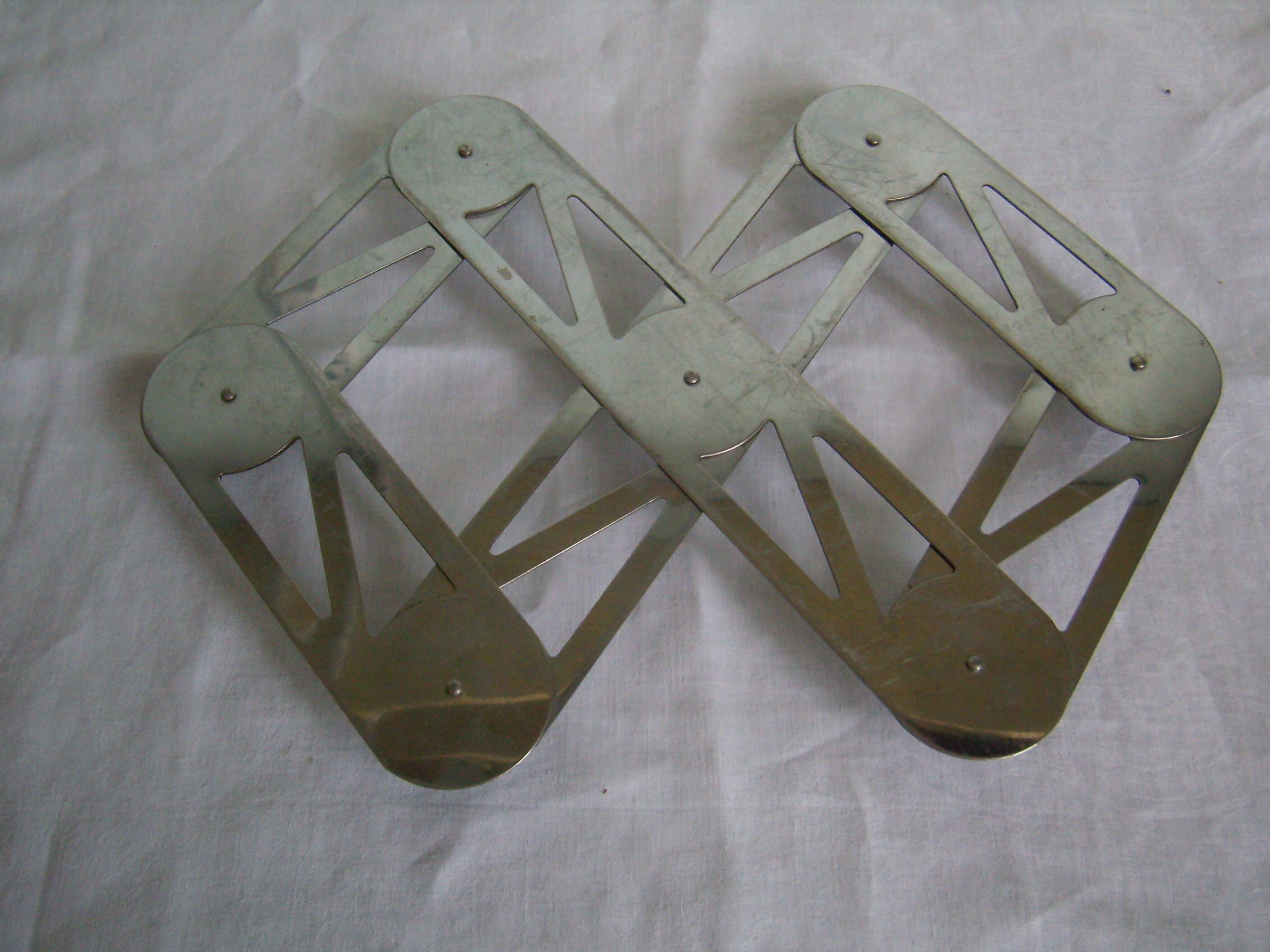 Grand Sous-Plat Ajustable, Pliant, Escamotable, Métal Chromé, Français Classique Des Années 60